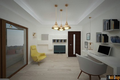 amenajare living cu gresie tip parchet | Gresie imitatie parchet living modern.